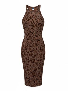 Old Navy-Brown Leopard-Print Bodycon Midi Dress- NWOT